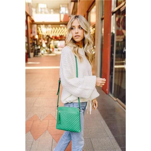 Quilted Medium Crossbody Bag with Tassel Accent - Picture 7 of 8